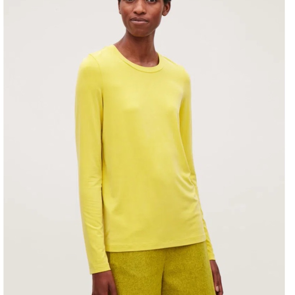 COS Yellow Long Sleeve Tee Modern Design